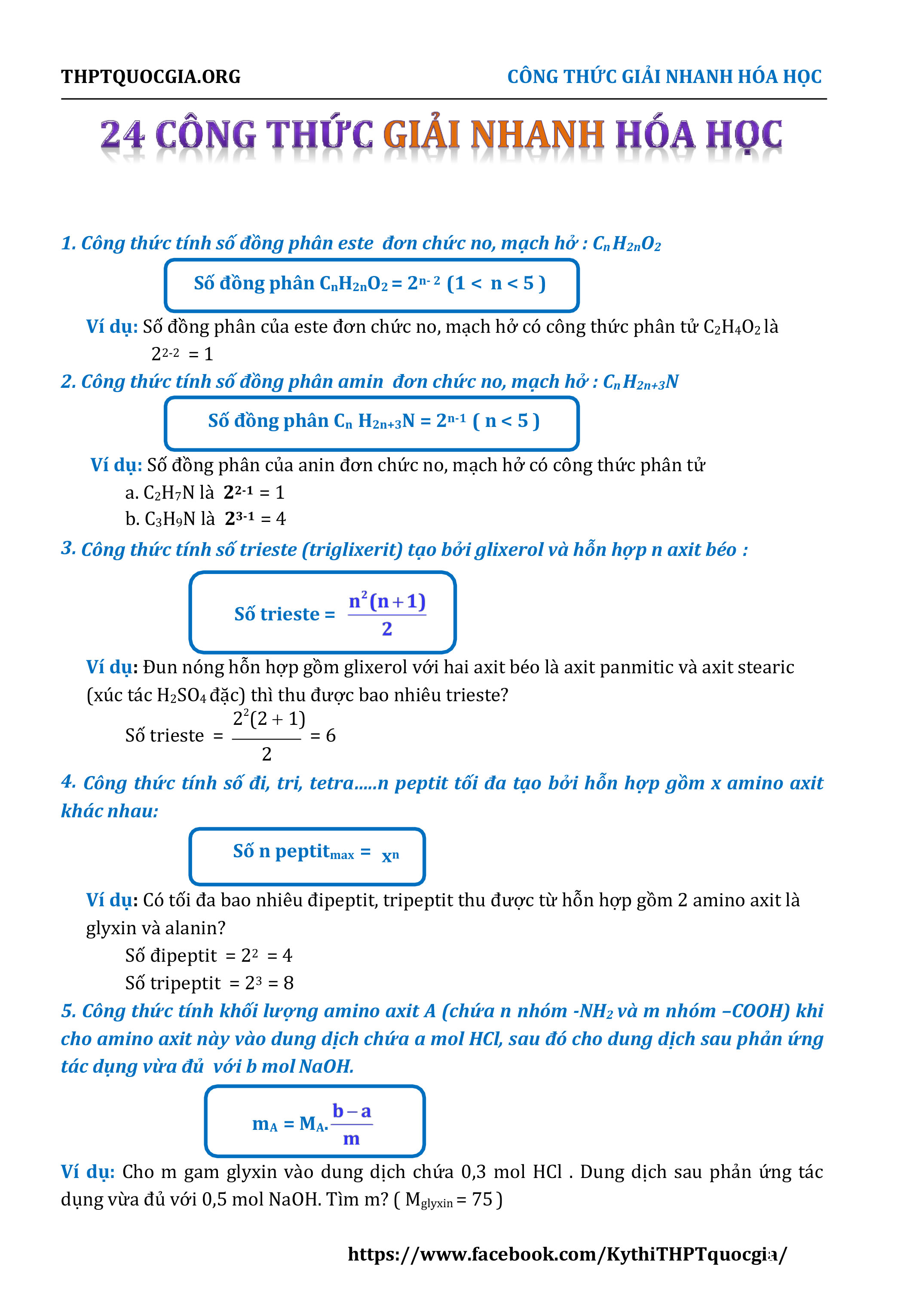 Công thức hóa học cơ bản THPT Gallery 1