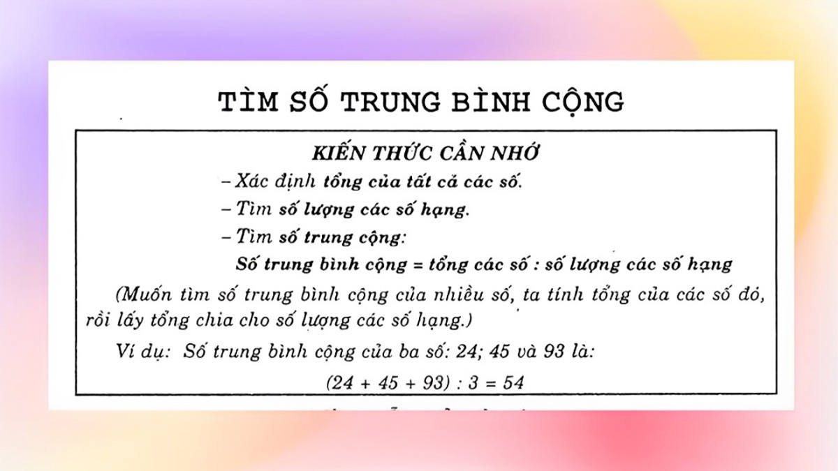 Cách Tính Số Trung Bình Cộng Gallery 1
