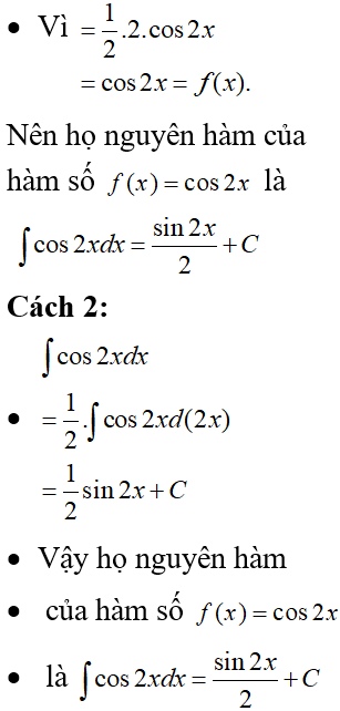 Nguyên hàm của cos2x