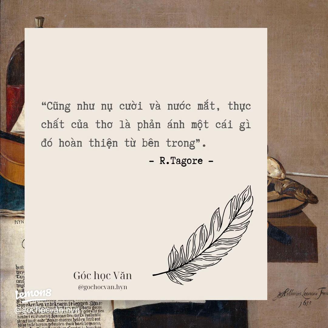 Cũng như nụ cười và nước mắt, thực chất của thơ là phản ánh một cái gì đó hoàn thiện từ bên trong