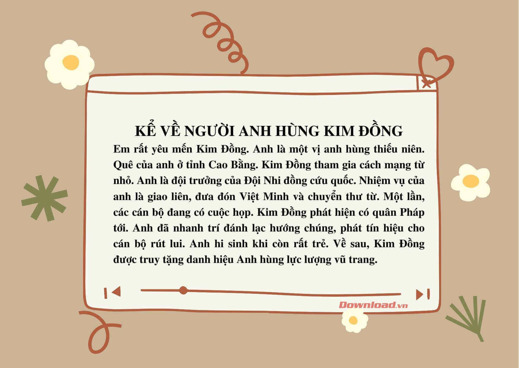 Bài Văn Kể Về Kim Đồng Lớp 7 Gallery 1