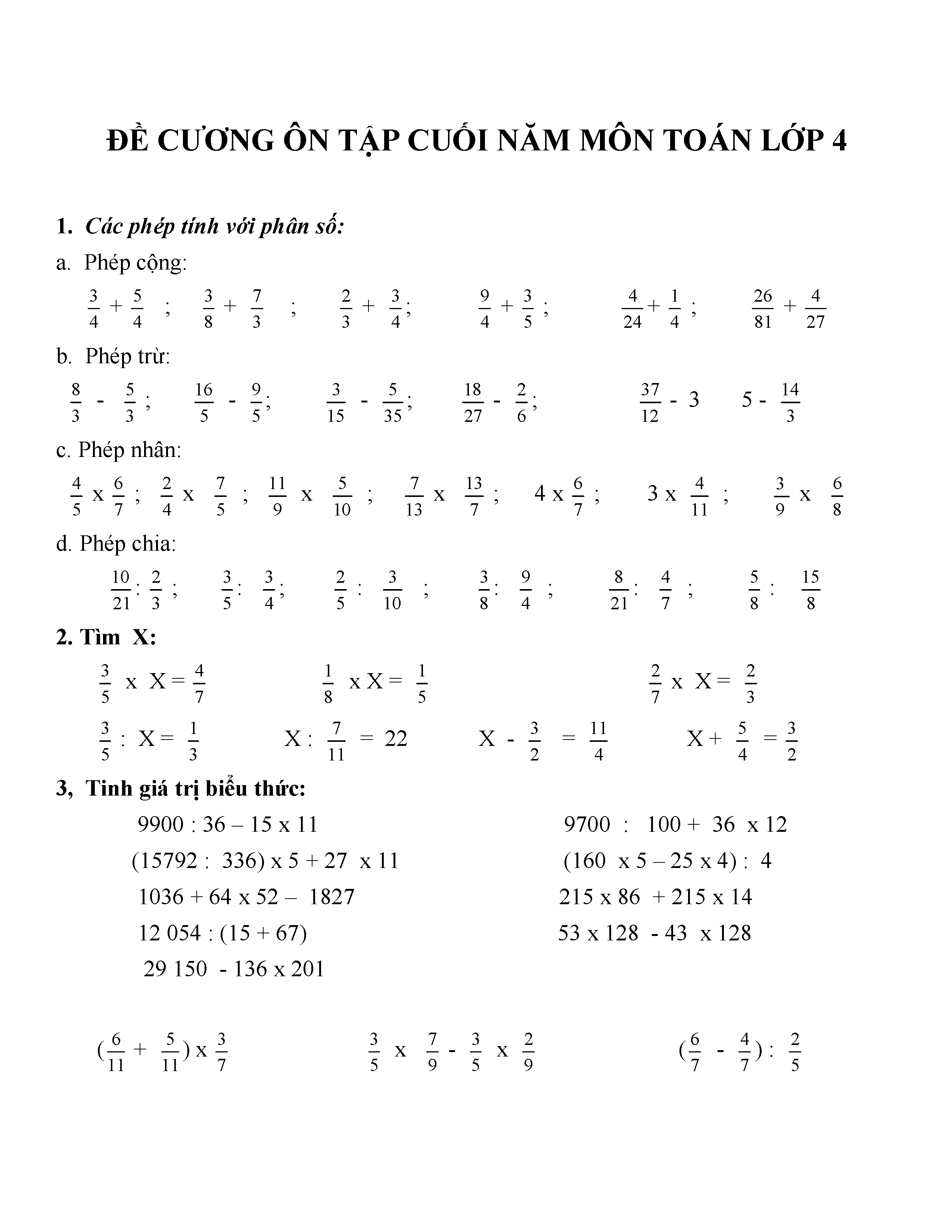 Đề Thi Toán Học Kì 2 Lớp 4 Gallery 2