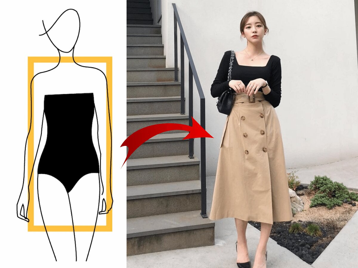 Dáng người chữ nhật mặc gì để đẹp nhất?