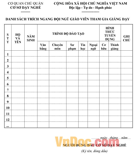 Danh sách trích ngang là gì?