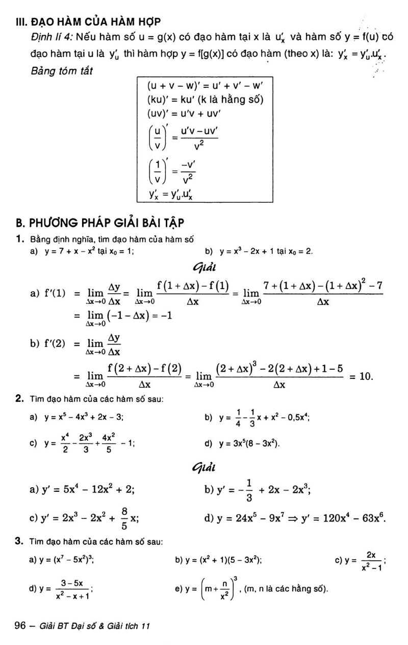 Đạo hàm của 1/x