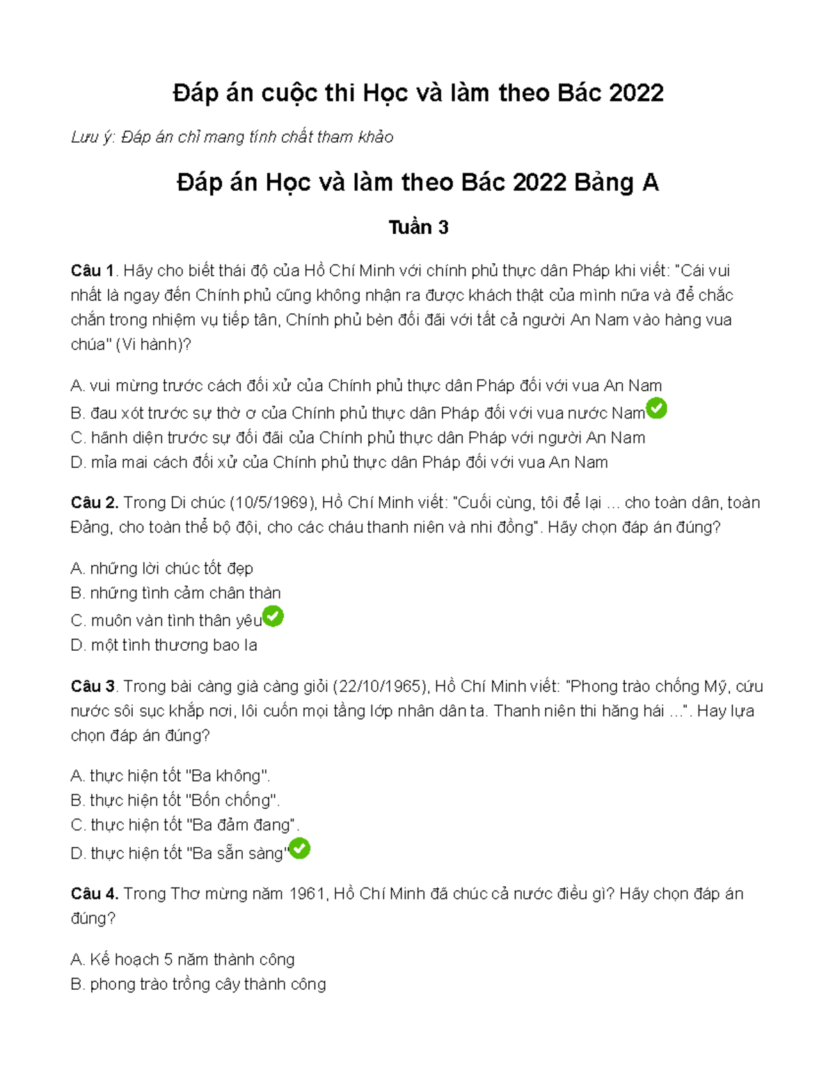 Đáp án học và làm theo lời Bác tuần 3 Gallery 2