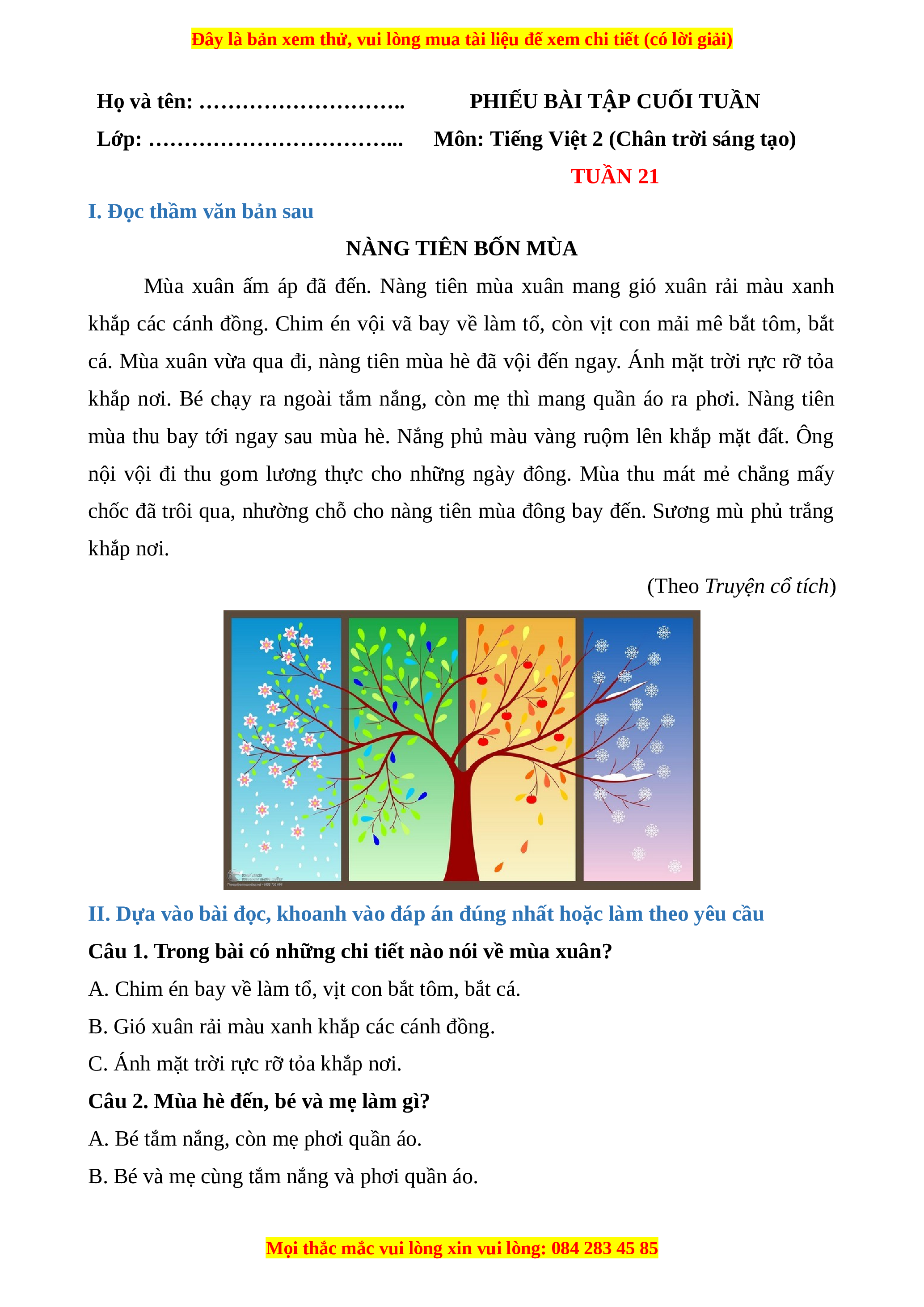 Phiếu Đọc Sách Lớp 2 Chân Trời Sáng Tạo: Hướng dẫn chi tiết và đáp án Gallery 2