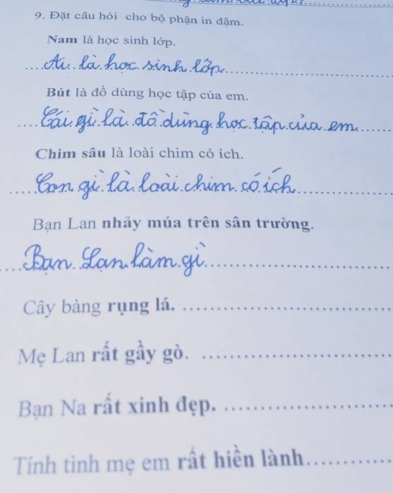 Đặt Câu Hỏi Cho Bộ Phận In Đậm Lớp 2 Trang 52