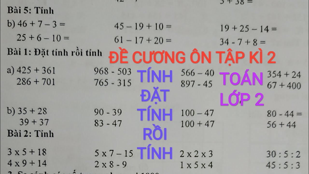 Đặt Tính Rồi Tính Toán Lớp 2 Gallery 2
