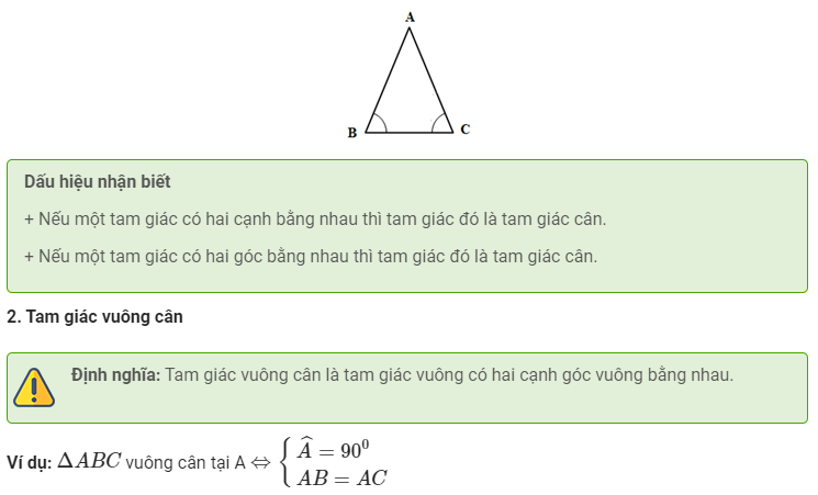 Dấu Hiệu Nhận Biết Tam Giác Cân
