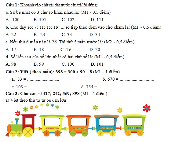 Đề Kiểm Tra Cuối Năm Lớp 2 Sách Kết Nối Tri Thức