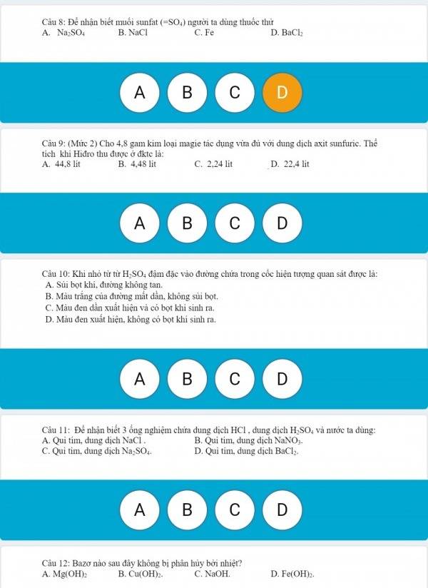 Để nhận biết muối sunfat người ta dùng thuốc thử gì?