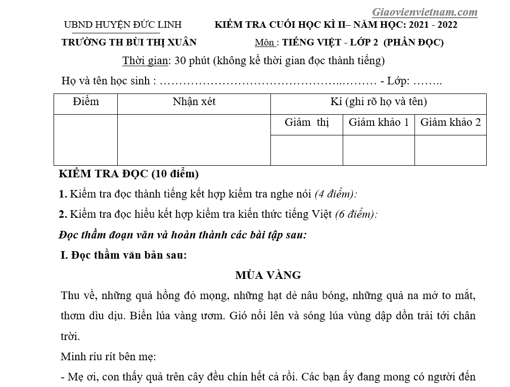 Đề Thi Cuối Năm Lớp 2 Môn Tiếng Việt: Tổng Hợp Kiến Thức & Bài Tập
