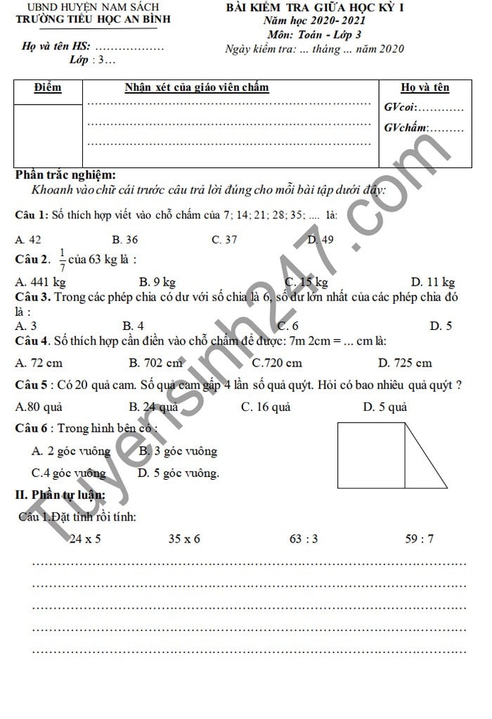Đề Thi Giữa Kì 1 Lớp 3: Tổng Hợp Kiến Thức & Bài Tập Gallery 2