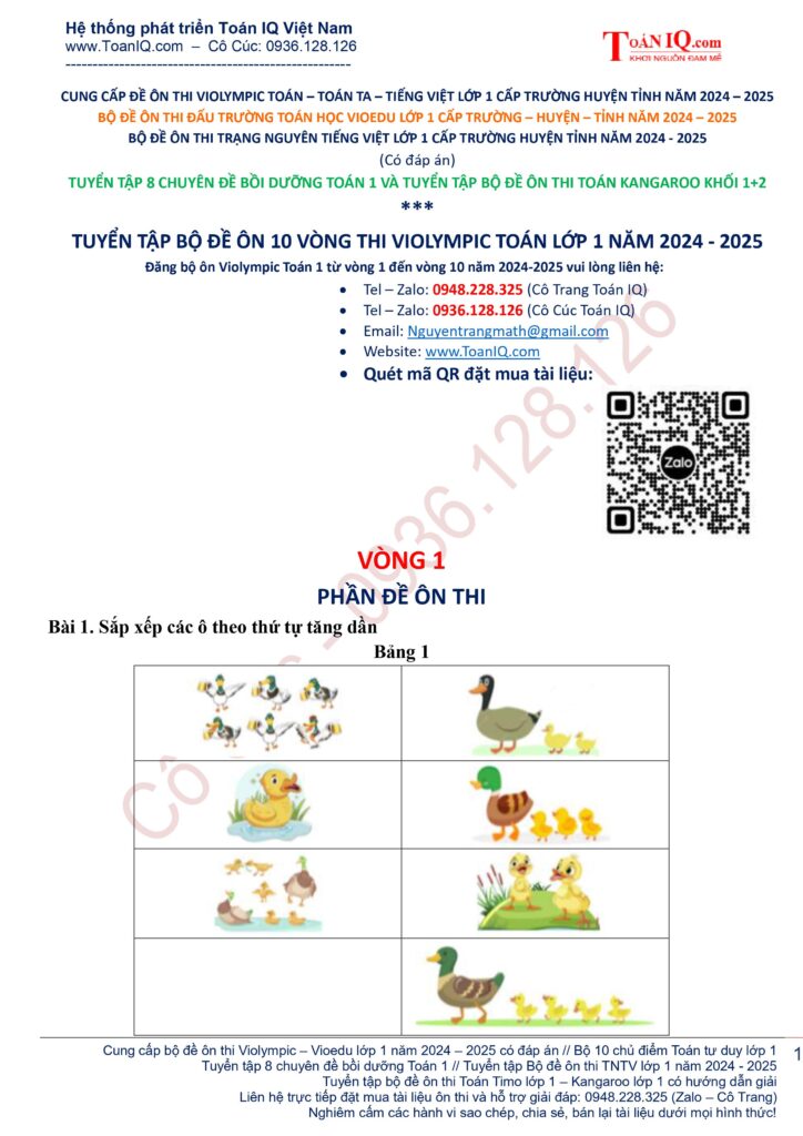 Đề thi Violympic Toán lớp 1 cấp trường Gallery 2