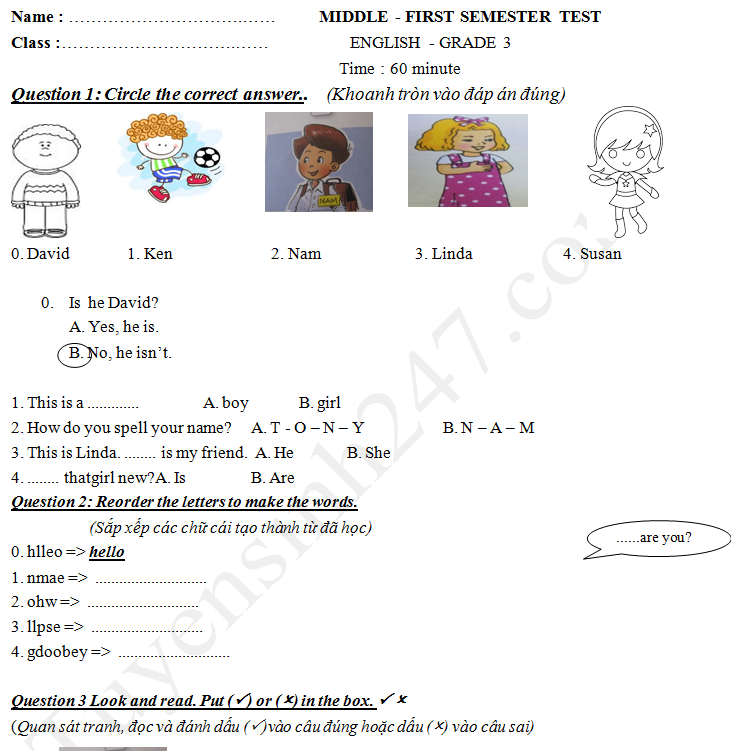 English Midterm Exam Grade 3 Term 1: What to Expect Gallery 2