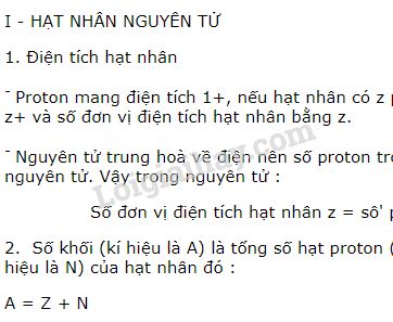 Điện tích hạt nhân bằng