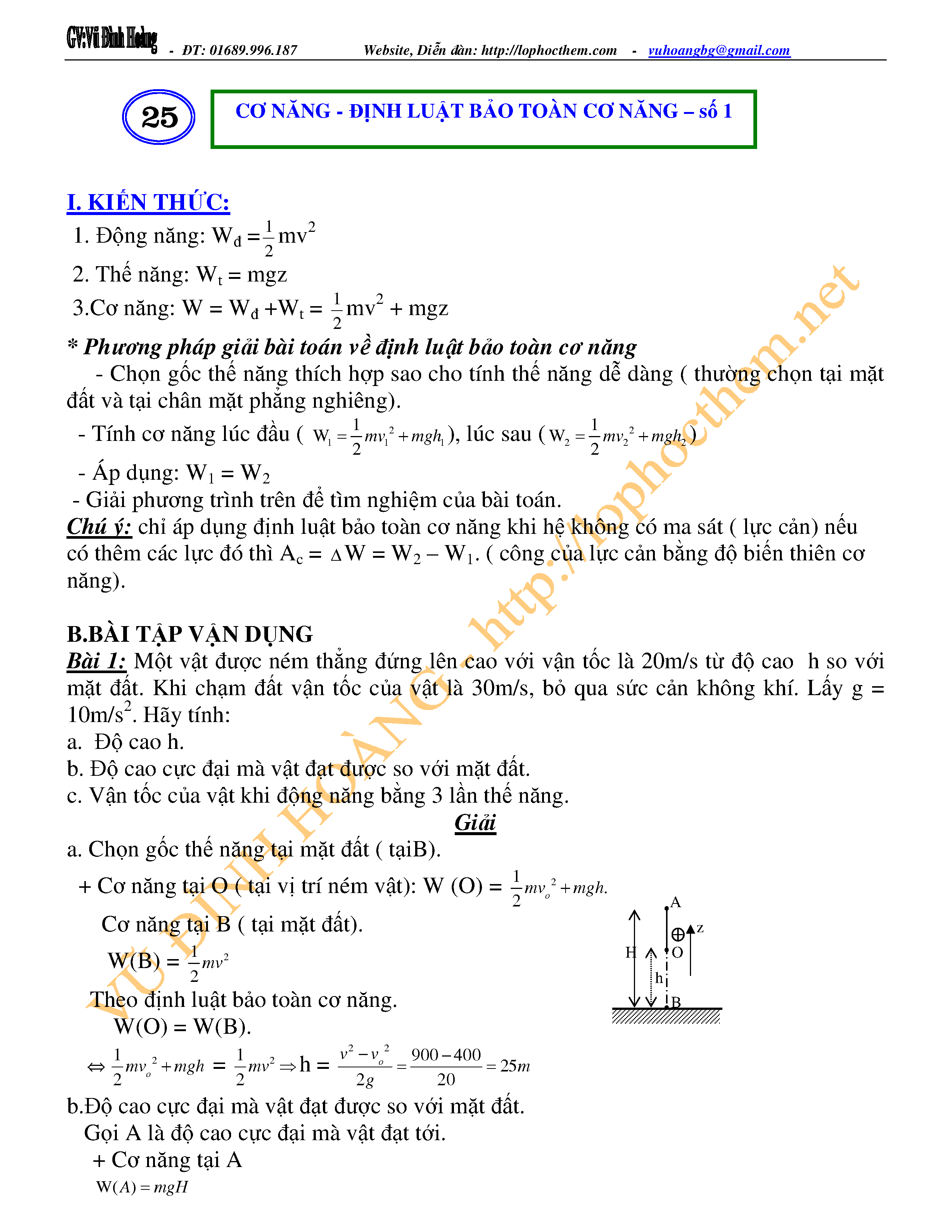 Định luật bảo toàn cơ năng được áp dụng khi vật Gallery 1