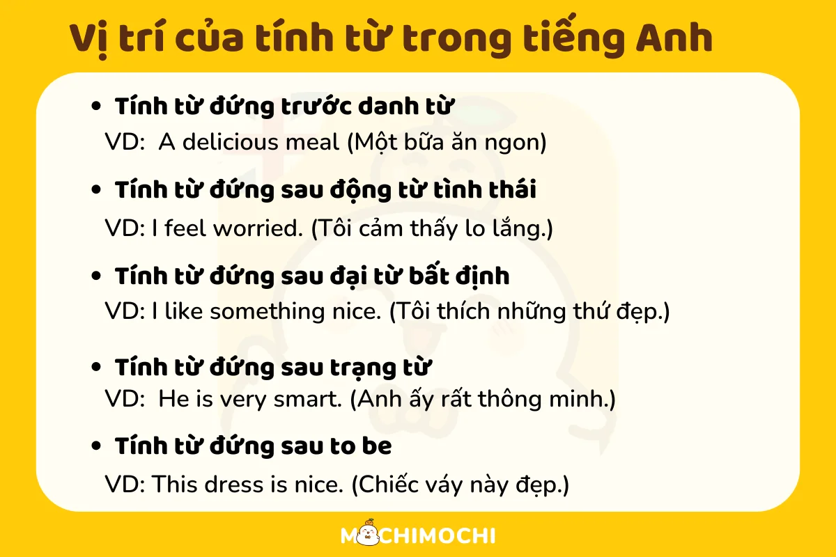 Định nghĩa tính từ trong tiếng Anh