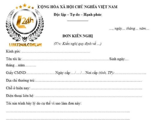 Đơn Kiến Nghị Là Gì? Gallery 1