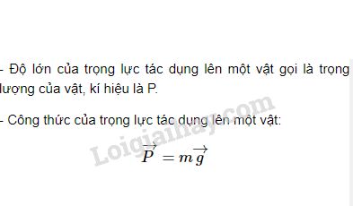 Độ lớn của trọng lực