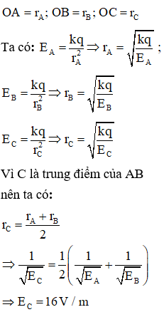 Độ lớn cường độ điện trường tại một điểm gây bởi một điện tích điểm không phụ thuộc