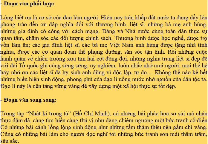 Thực hành tiếng Việt: Đoạn văn song song và đoạn văn phối hợp Gallery 1
