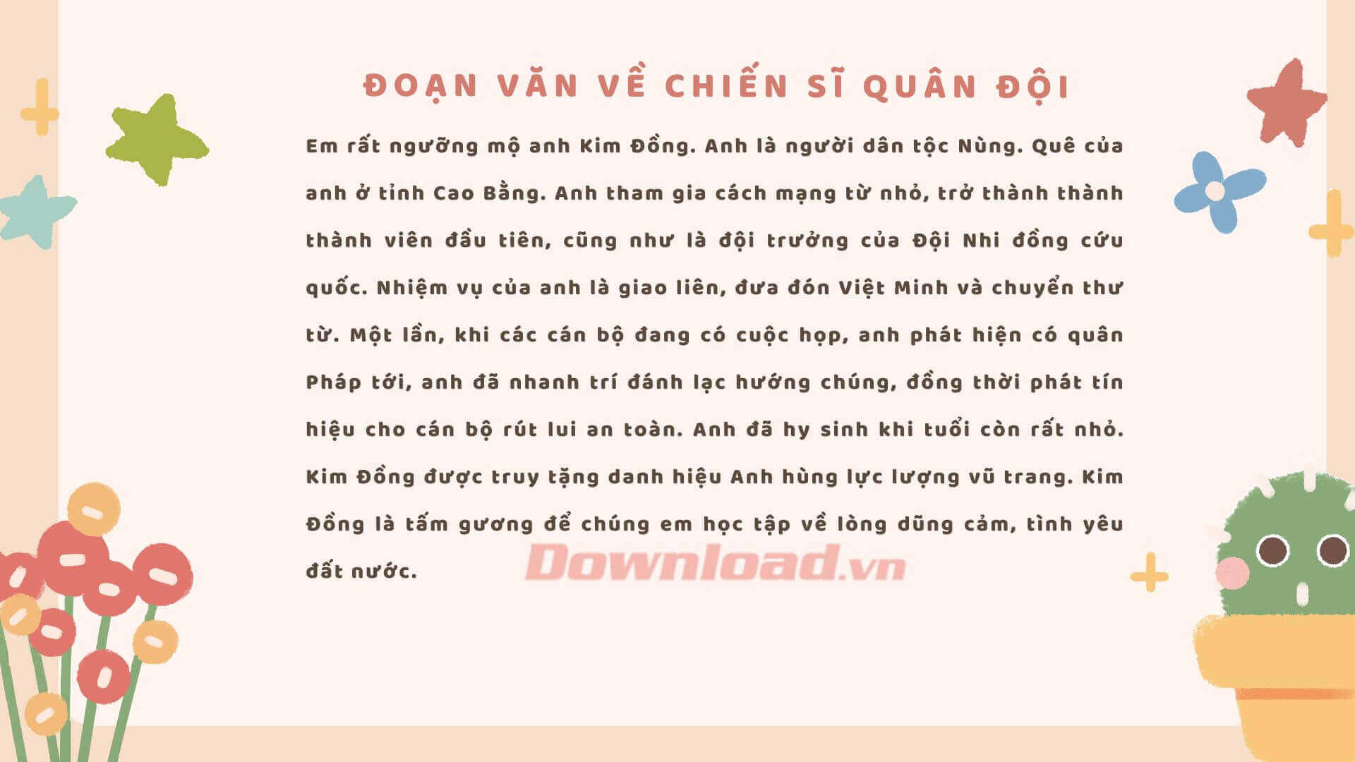 Viết đoạn văn hoặc bài thơ ngắn về một chiến sĩ quân đội Gallery 1