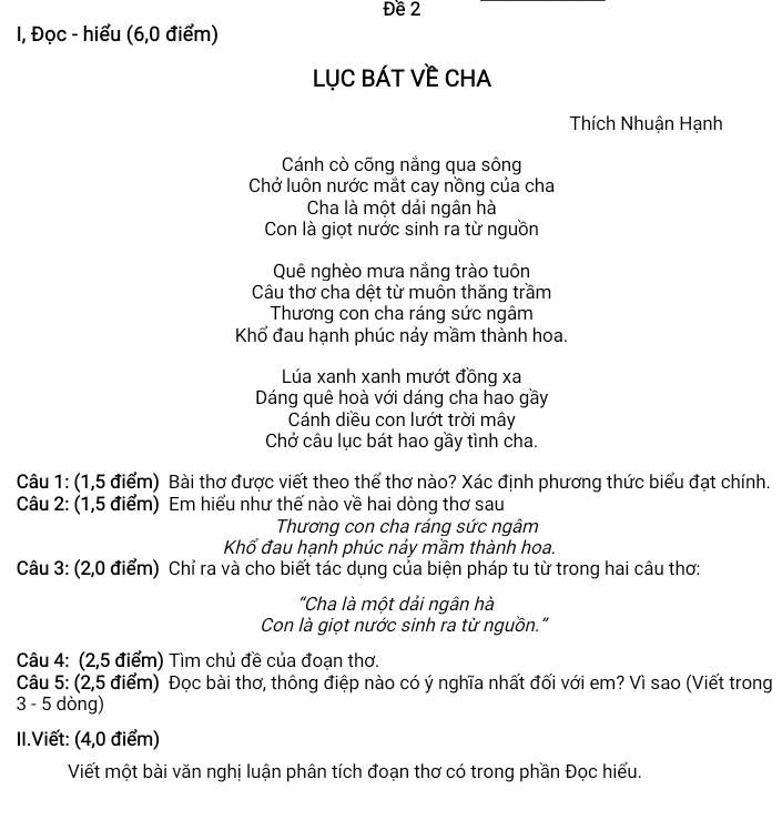 Thơ Lục Bát Về Cha - Đọc Hiểu Gallery 1