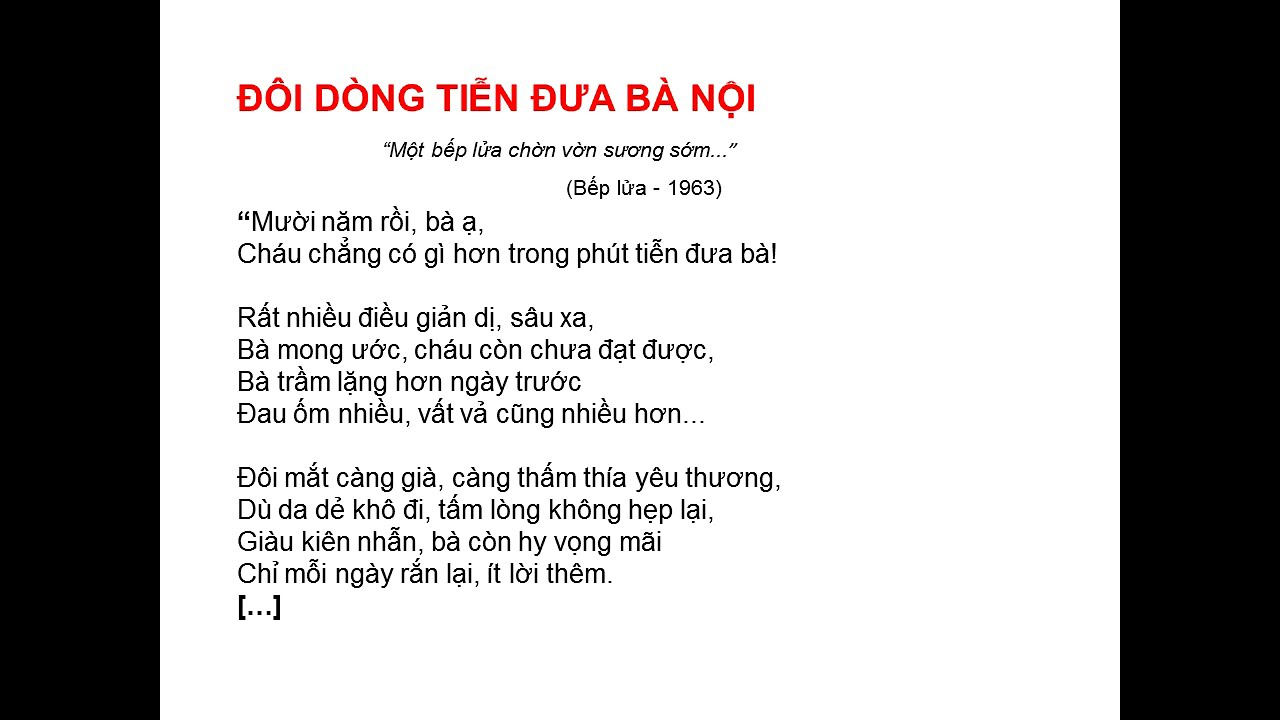 Đôi Dòng Tiễn Đưa Bà Nội
