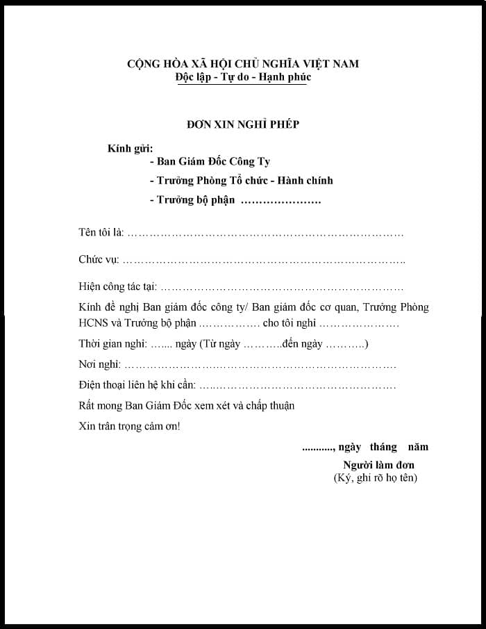 Đơn Nghỉ Chơi