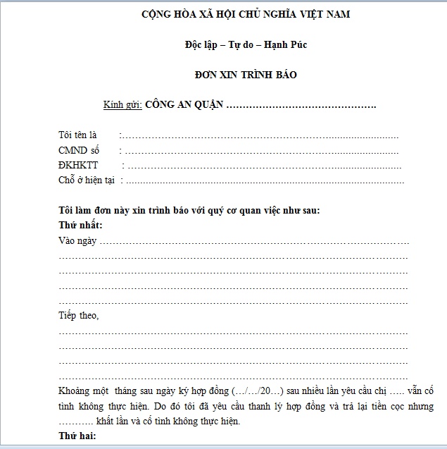 Đơn Trình Báo Mất Xe: Hướng Dẫn Viết và Thủ Tục