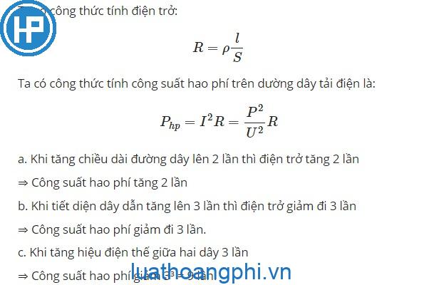 Đơn vị của công suất hao phí là gì?