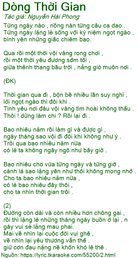 Dòng Thời Gian Lyric Gallery 2
