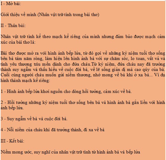 Chuyện Bếp Lửa - Kể Lại Theo Góc Nhìn Của Cháu