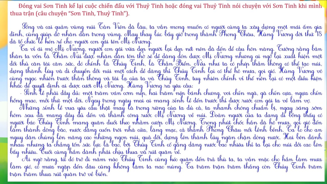 Truyện Sơn Tinh Thủy Tinh - Kể lại bởi Sơn Tinh