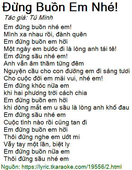 Đừng Buồn Em Hỡi