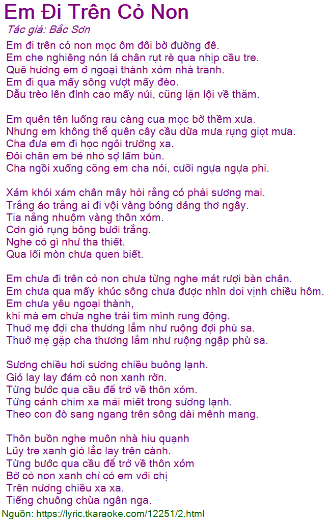 Em Đi Trên Cỏ Non