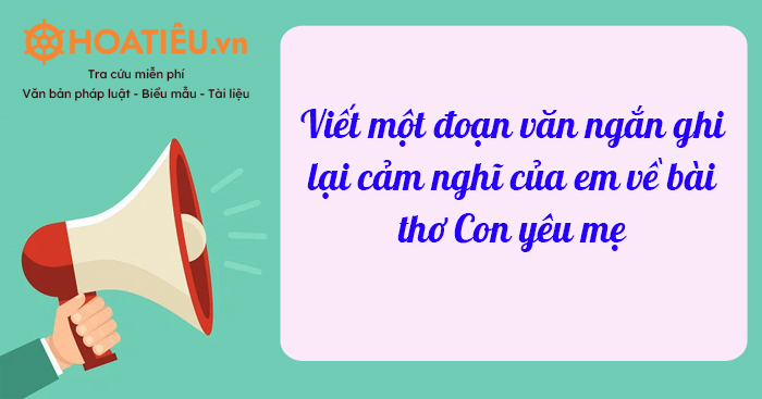 Cảm nhận sau khi đọc văn bản Con yêu mẹ