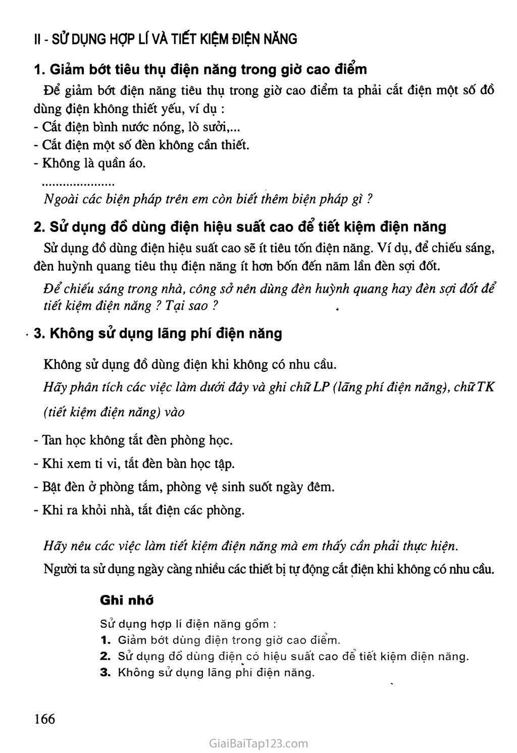 Các biện pháp sử dụng hợp lý và tiết kiệm điện năng