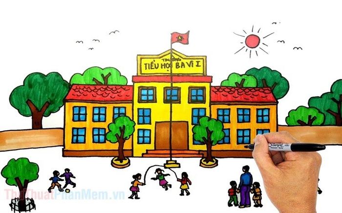 Hãy vẽ một ngôi trường hạnh phúc theo mơ ước của em