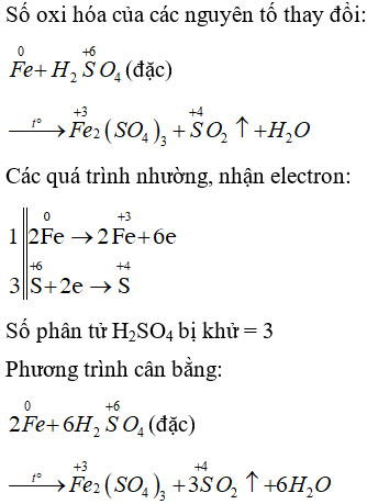 Phản ứng Fe + H2SO4 đặc nóng
