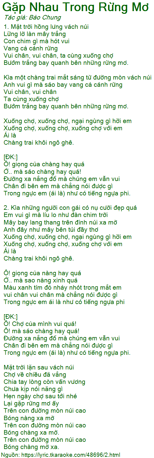 Gặp Nhau Giữa Rừng Mơ Lời Bài Hát Gallery 2