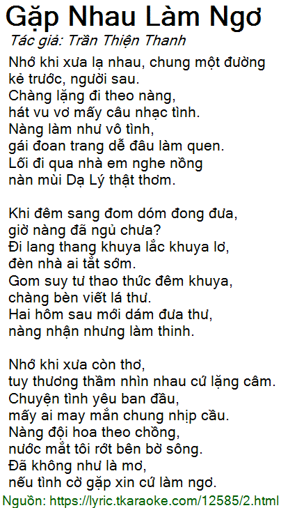 Gặp nhau làm ngơ