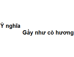 Gầy như cò hương