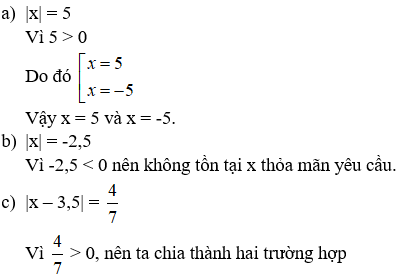 Giá trị tuyệt đối của x