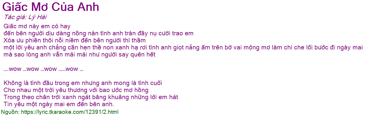 Giấc Mơ Của Anh
