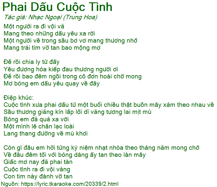 Giấc Mơ Nay Đã Phai Tàn