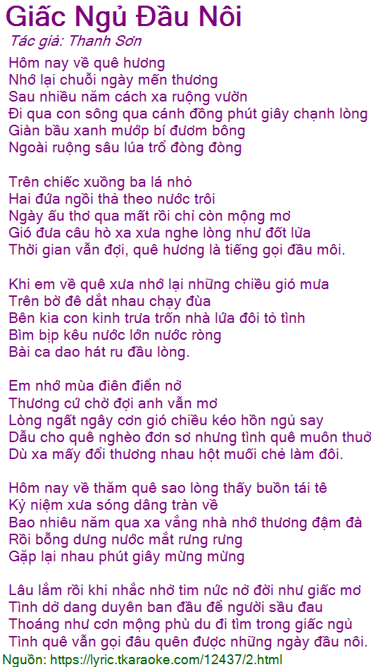 Giấc Ngủ Đầu Nôi