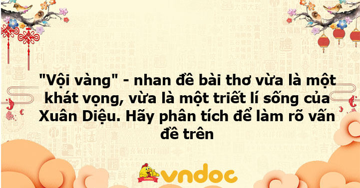 Giải thích nhan đề "Vội Vàng"